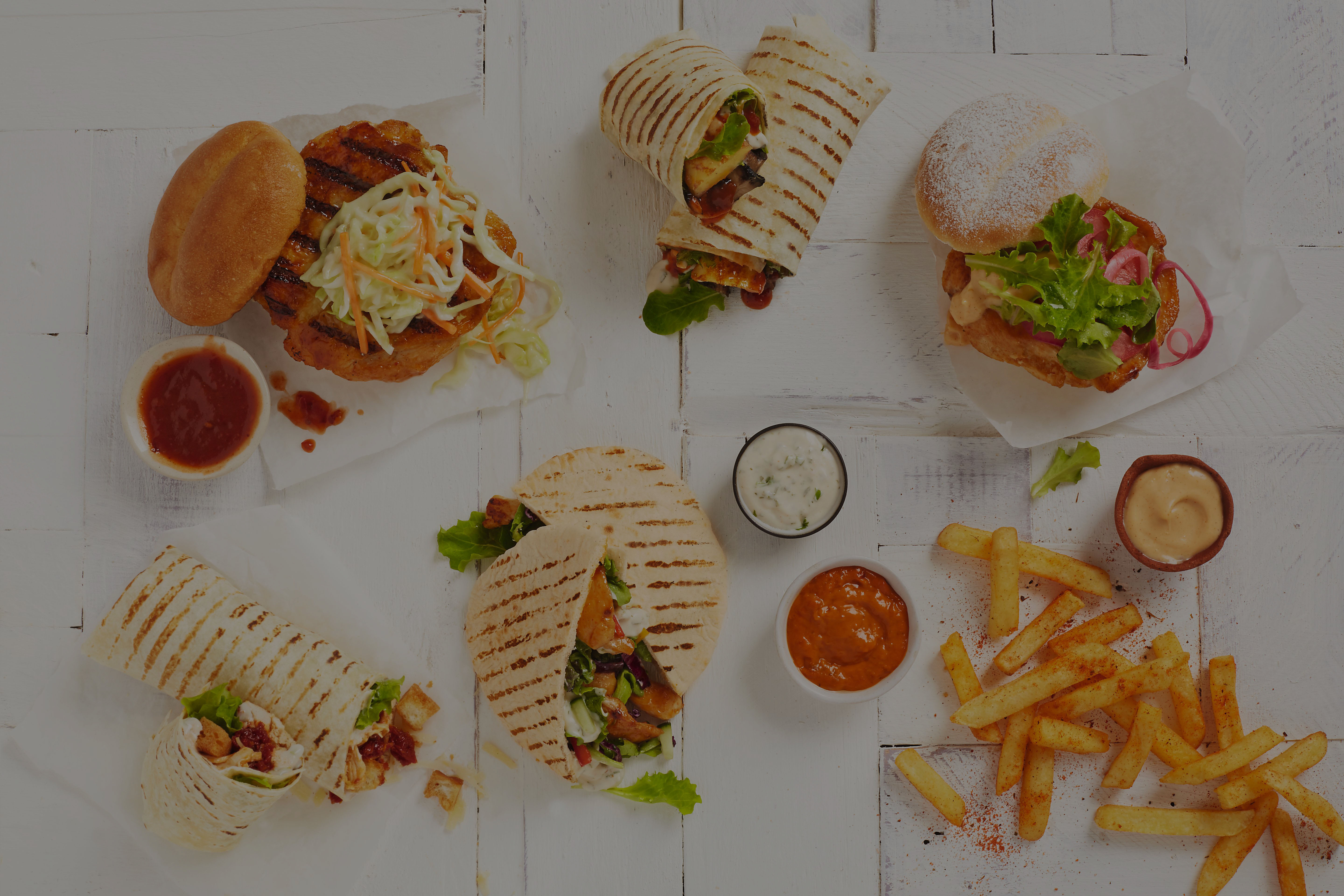 Burgers, Pitas, Wraps